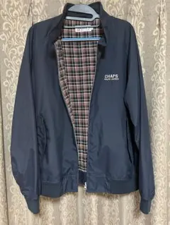 【裏地チェック柄×ハリントンジャケット】CHAPS ラルフローレン G9 濃紺