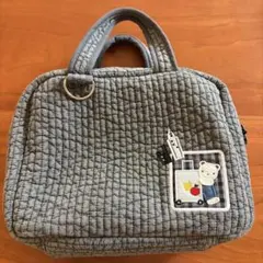 familiar ミニバッグ グレー　ピオヌンナル　黒　チェックのサムネイル