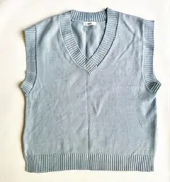 WEGO ライトブルー Vネックニットベスト