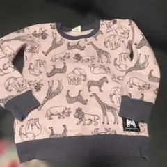 アニマル Picnik トレーナー 裏起毛 ピンク 120cm