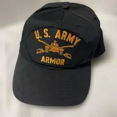 【美品】U.S. ARMY ARMOR キャップ 黒　アメリカ古着
