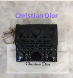 a1924【クリスチャンディオール】 レディディオール 長財布 エナメル 