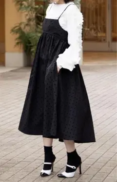 トレフルプラスワン trefle フロッキードットキャミワンピース 02サイズ