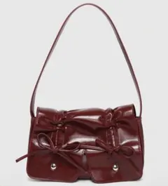 SHEIN シーイン バーガンディ 赤　ショルダーバッグ リボン付き