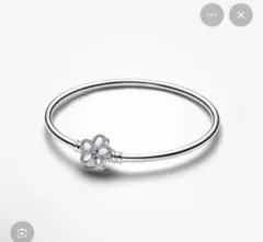 PANDORA ノベルティ 花 シルバー バングル ブレスレットのサムネイル