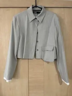 ZARA グレー クロップドジャケット