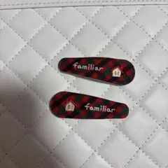 familiar チェック柄 ヘアピンセット
