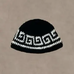 クロシェハット クラッシャーハット グラニースクエア ニット帽　男女兼用