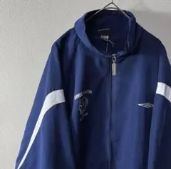 【UMBRO】90s 00s ワンポイント ナイロンジャケット ネイビー