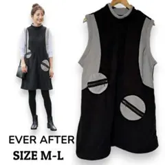 EVER AFTER　フリース チュニック 丸ポケット 黒 グレー M-L 秋冬