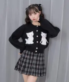 Honey Cinnamon twins catsジャガードニットカーディガン