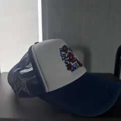 メッシュキャップ 青と白 星刺繍　ラロパ 風