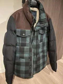 チェック柄ダウンジャケット