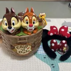 チップとデール　ポップコーンバケット　ミニーマウス　カチューシャ　リボン