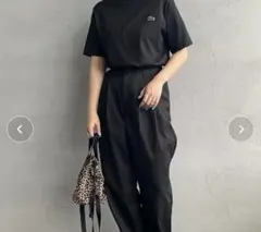 LACOSTE ワンポイントロゴ クルーネックTシャツ ブラック
