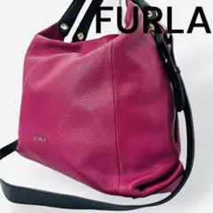 極美品FURLAフルラエリザベス　2wayハンドバッグ　ショルダーバッグ　シボ革