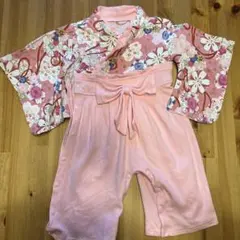 花柄着物スタイルロンパース