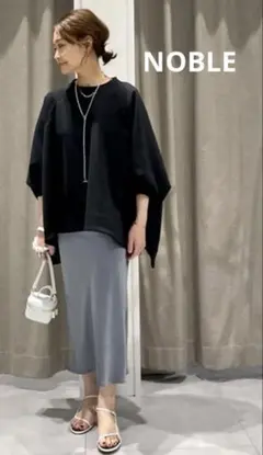 NOBLE 山賀琴子さんコラボ サテンバイアススカート