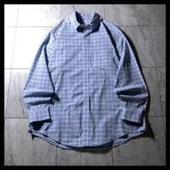 00s Brooks Brothers BDシャツ 長袖 ブルー チェック柄