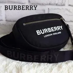 BURBERRY バーバリー ロゴプリント バムバッグ 斜め掛け ブラック 黒 