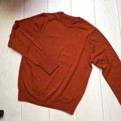 オレンジ色 ウール100% 長袖セーター Mサイズ　良品計画