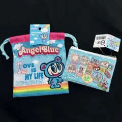 Angel Blue エンジェルブルー ポーチ 巾着 2点セット 水色