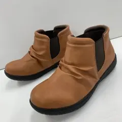新品★レディース★23.0cm★撥水 軽量 サイドゴアブーツ 黄土色 9880