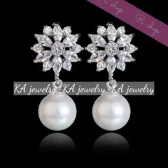 キュービックジルコニア＆ぱール❢イヤリングブライダル ウェディングアクセサリー