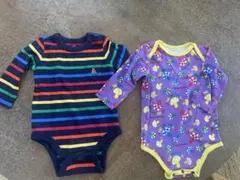 GAP ベビー ボーダーロンパースとキノコ柄の2点セット　60 70 ベビー服男