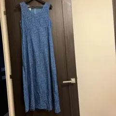 ローラアシュレイ　麻　ワンピース