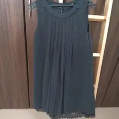 黒いドット柄ノースリーブワンピース Mサイズ