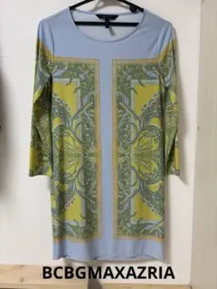【BCBGMAXAZRIA】美品 チュニック ワンピース 水色×黄緑×緑×黄色のサムネイル