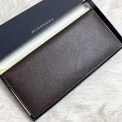 【未使用】バーバリー 二つ折り ノバチェックレザーブラウン 箱付き