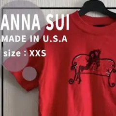 【週末限定価格】Y2K ANNA SUI 半袖Tシャツ レッド XXSのサムネイル