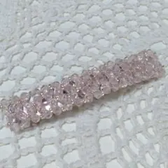 ピンク ビーズ ヘアクリップ バレッタ ヘアアクセサリー 髪留め ハーフアップ