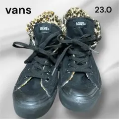 VANS ハイカットスニーカー 23.0cm ブラックレオパード柄