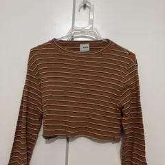 WHO'S WHO gallery 長袖 ロンT Tシャツ ボーダー ショート丈のサムネイル