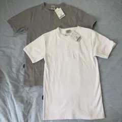 AVIREX 新品 ヘンリーネック Tシャツ ホワイト グレー 2枚セット Sのサムネイル