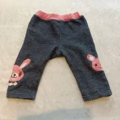 ウサギ刺繍付きパンツ グレー