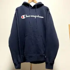 Champion チャンピオン ロゴ パーカー ネイビー M USA古着