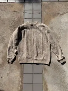 クロコダイル　フルジップ ニット スウィングトップ　セーター ベージュ