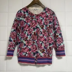 LAURA ASHLEY 花柄 長袖カーディガン L