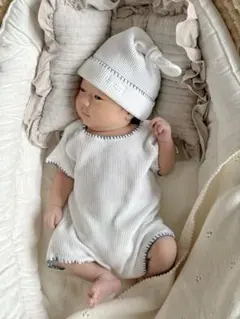 【美品】monbebe モンベベ 韓国 ベビー服 退院着