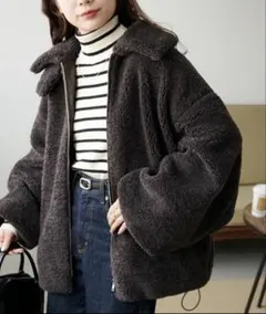 最終値下げ 新品 カーリーファースタンドブルゾン