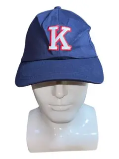 ネイビー K刺繍 ベースボールキャップ (2)
