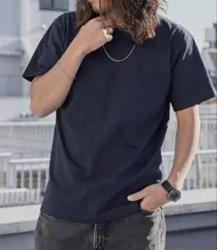 無地 クルーネック Tシャツ ネイビーのサムネイル