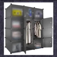 収納BOX　ハンガーラック　16BOX 連結自由　ブラウン　茶色　即購入OK ○ 収納BOX ハンガーラック 16BOX 連結自由 ブラウン 茶色 即購入OK