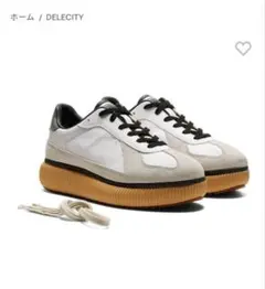 ★【極美品】オニツカタイガー デレシティ 黒 サフィアーノ レザー 厚底 25 Onitsuka Tiger スニーカー DELECITY / デレシティ レディース