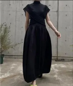 レースパネルニットドレス / Lace Paneled Knit Dress