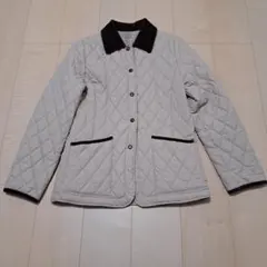 コーデュロイ襟 ベージュ キルティングジャケット